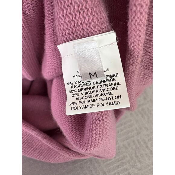 Fontana 2.0 Pink Pleated Front Scoop Neck Sweater Dress Cashmere Blend Size M - Picture 7 of 10